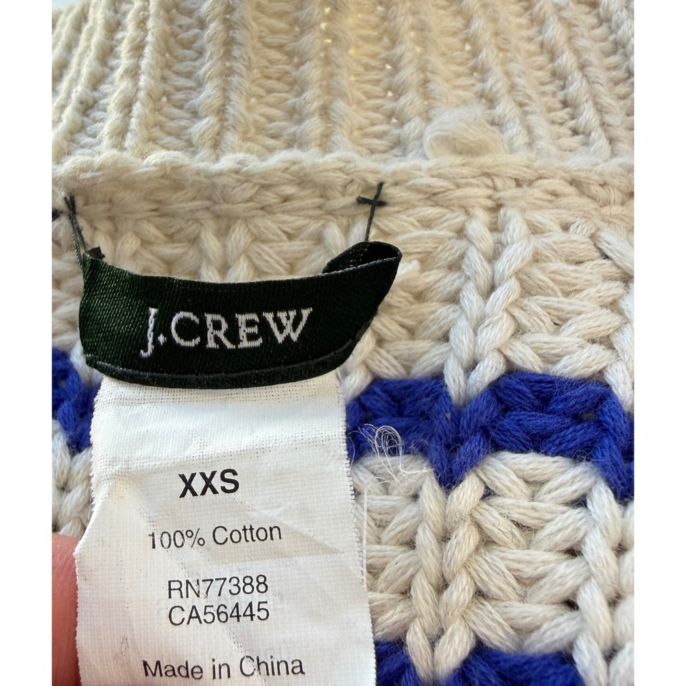 J. Crew Ripplestitch Cardigan Sweater Striped Chunky Knit Preppy Nautical Cozy - Picture 7 of 12